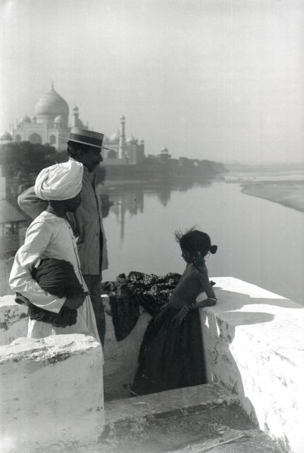Georges Gasté, his help and Sita beside the Yamuna, Agra, 1905
