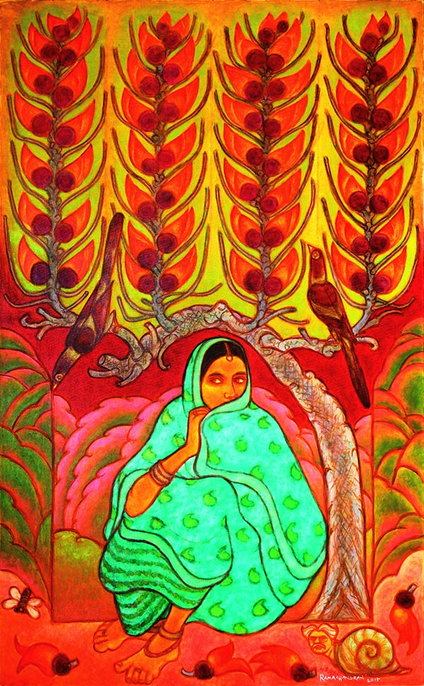 Agni Vriksha, 2015 Oil on canvas | 78 x 48 inches